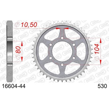リアスチールスプロケット 530-44 16604-44 AFAM(アファム)