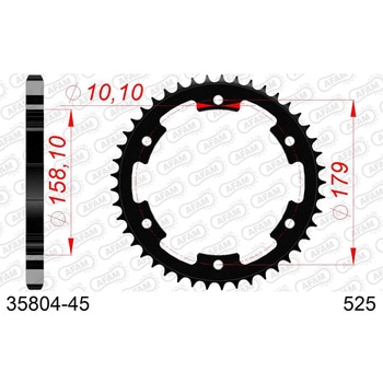 リアスチールスプロケット 525-45 35804-45 AFAM(アファム)