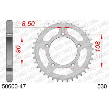 リアスチールスプロケット 530-47 50600-47 AFAM(アファム)