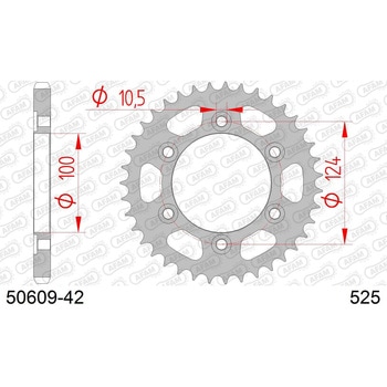 リアスチールスプロケット 525-42 50609-42 - AFAM(アファム)
