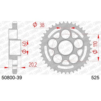リアスチールスプロケット 525-39 50800-39 AFAM(アファム)