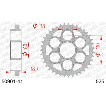 リアスチールスプロケット 525-41 50901-41 AFAM(アファム)