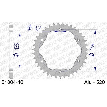リアスプロケット 520-40 51804-40 AFAM(アファム)