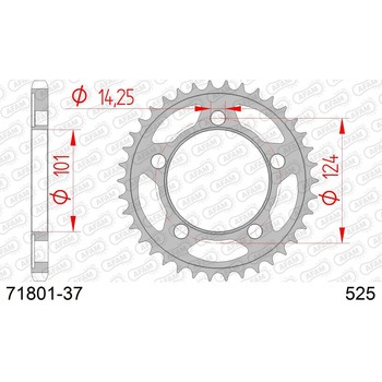 リアスチールスプロケット 525-37 71801-37 AFAM(アファム)