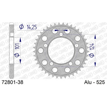 リアスプロケット 525-38 72801-38 AFAM(アファム)