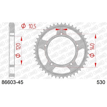 リアスチールスプロケット 530-45 86603-45 AFAM(アファム)