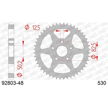 リアスチールスプロケット 530-48 92803-48 - AFAM(アファム)