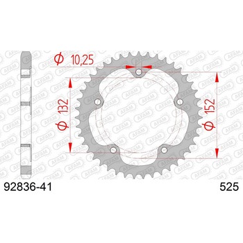リアスチールスプロケット 525-41 92836-41 AFAM(アファム)