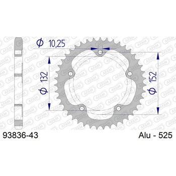 リアスプロケット 525-43 93836-43 AFAM(アファム)