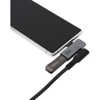 USBアダプタ Cオス - Aメス 横L型 10Gbps PD100Wポート付 アイネックス