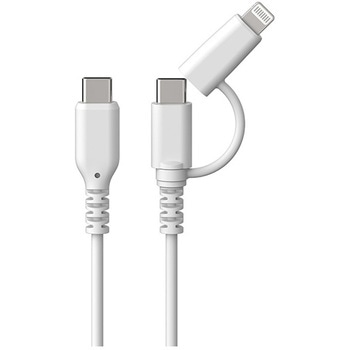 Lightning変換コネクタ付 C-Cケーブル WH - カシムラ