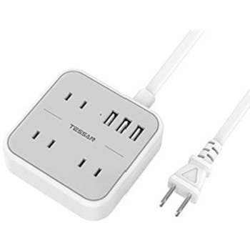 USB付3口ACマルチ電源タップ(2m) TESSAN