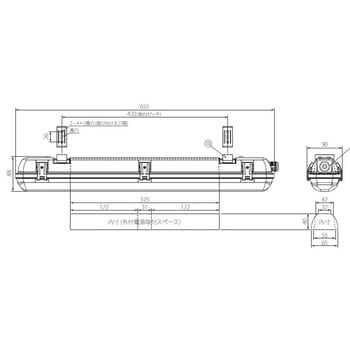直管形LEDランプ専用 防水型器具 ECOPOLA