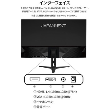 液晶ディスプレイ 23.8型/1920×1080/HDMI×1、VGA×1/ブラック/スピーカー有/2年保証 JAPANNEXT