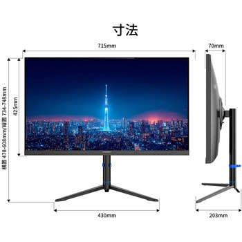 液晶ディスプレイ 31.5型/2560×1440/DP×1、HDMI×1、USB-C×1/ブラック/スピーカー有/2年保証 JAPANNEXT