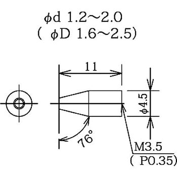 標準先端アタッチメント 導電性PEEK製 ミラック光学