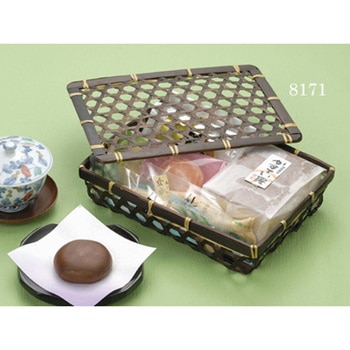 カゴ六つ目角長蓋付(焦茶) cotta