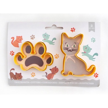 クッキー抜型 2個セット (肉球・ねこ) cotta