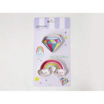 クッキー抜型 2個セット (ダイヤ・レインボー) - cotta