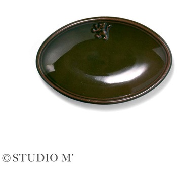 STUDIO M マルタ 130オーバルプレート オリーブ cotta