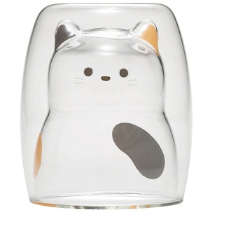 耐熱ネコダブルグラス ミケ cotta