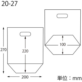 手提げポリ袋 スタンドパック #30 20-27 cotta