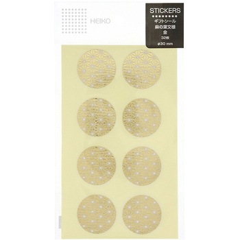 和風ギフトシール 麻の葉文様 金(32片) cotta