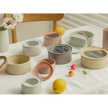 FIKAONE 陶磁器製食品保存容器 420ml ストーンホワイト - cotta