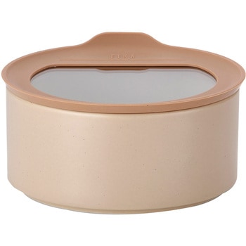FIKAONE 陶磁器製食品保存容器 600ml サンドベージュ cotta