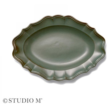 STUDIO M マノワ 270オーバルプレート ダークグリーン cotta