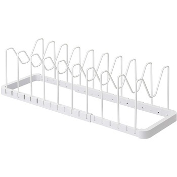 Tower シンク下 伸縮鍋蓋&フライパンスタンド ホワイト cotta