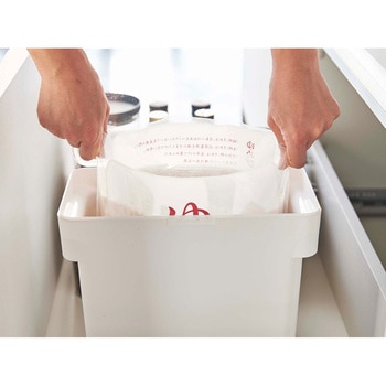 Tower 密閉 袋ごと米びつ 5kg 計量カップ付 ホワイト cotta