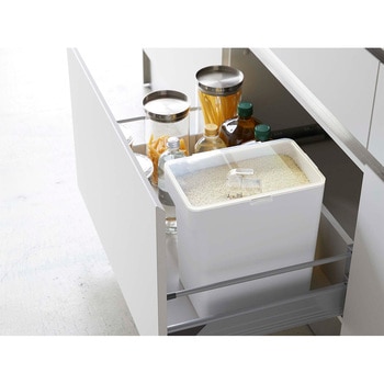 Tower 密閉米びつ 10kg 計量カップ付 ホワイト cotta