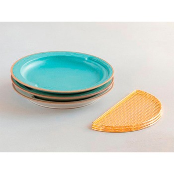 KIKIME amime プレート 半月 純金網×グリーン cotta