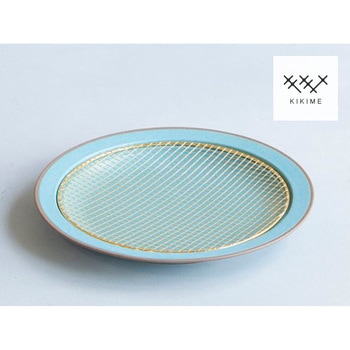 KIKIME amime プレート L 純金網×ターコイズブルー cotta