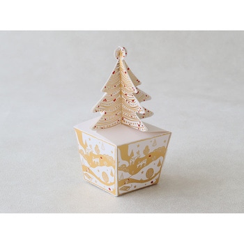 ギフト箱 クリスマスツリースタンド ホワイトゴールド小 cotta