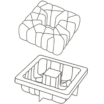 3D ケーキモールド KE037 スクエア cotta