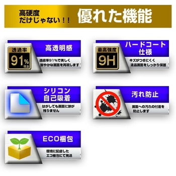 液晶保護フィルム トヨタ カローラ クロス ( 9 インチ )高硬度9H メディアフューチャー