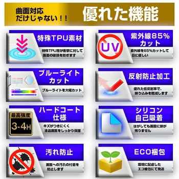 液晶保護フィルム itDEAL スマートウォッチ H5曲面対応 高光沢 メディアフューチャー