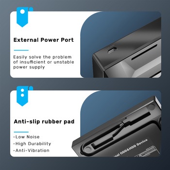 5-in-1 External Optical Drive with USB Hub、Black UNITEK