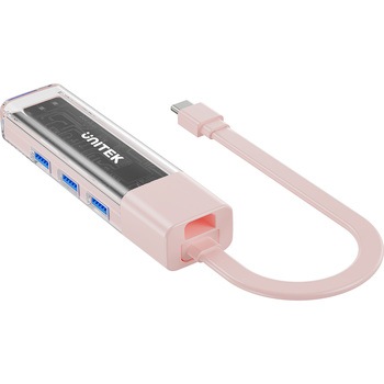 Bi-Directional Hub with Detachable Cable、Pink UNITEK