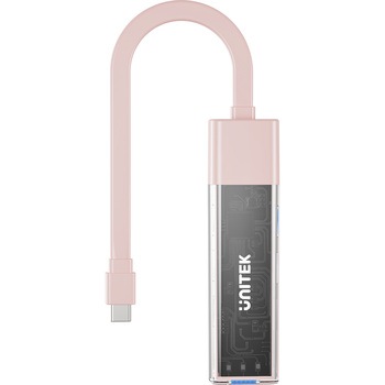 Bi-Directional Hub with Detachable Cable、Pink UNITEK