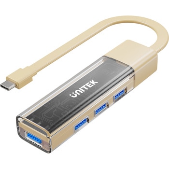 Bi-Directional Hub with Detachable Cable、Cream Latte Color UNITEK