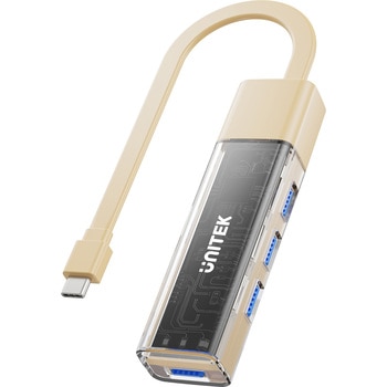 Bi-Directional Hub with Detachable Cable、Cream Latte Color UNITEK