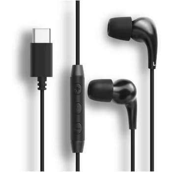 Type-C接続イヤホン低反発イヤーピース付き<ブラック> FSC