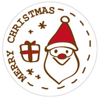 クリスマスラウンドシール サンタ cotta