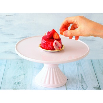 87053 cotta ケーキスタンド フラット ピンク 大(25cm) 1個(1個) cotta