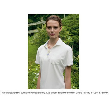 LAURA ASHLEY ニットシャツLW203-13(オフホワイト/アメリ ブルー) 3L cotta