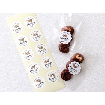 cotta 白地フレーバーシール波型 チョコレート cotta