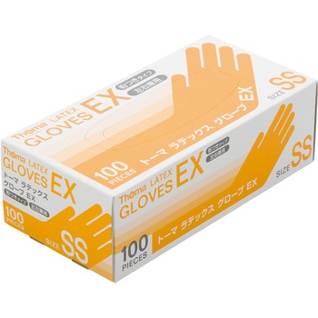 トーマラテックスグローブEX 粉付 SS(100枚入) cotta